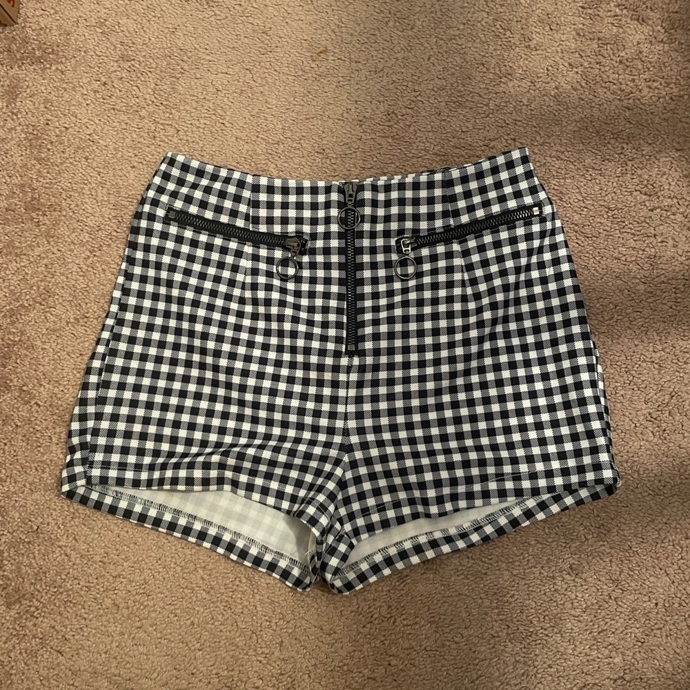Princess Polly Black and White Checkered Shorts